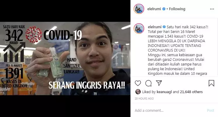 El Rumi ceritakan  © 2020 Instagram/@elelrumi