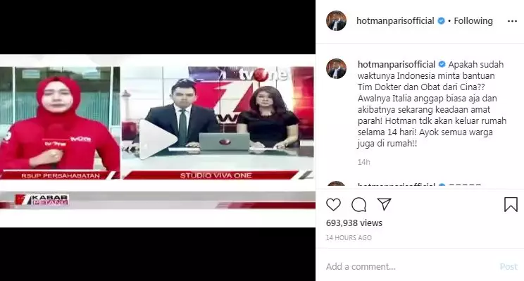 Hotman Paris sarankan RI © 2020 Instagram/@hotmanparisofficial Hotman Paris sarankan RI © 2020 Instagram/@hotmanparisofficial