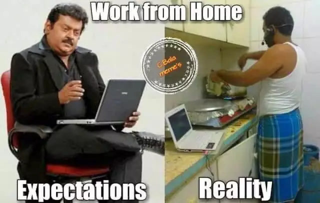 Meme 'work from home' berbagai sumber Meme 'work from home' berbagai sumber