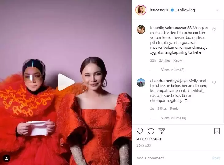 Rossa banjir hujatan © 2020 Instagram/@itsrossa910