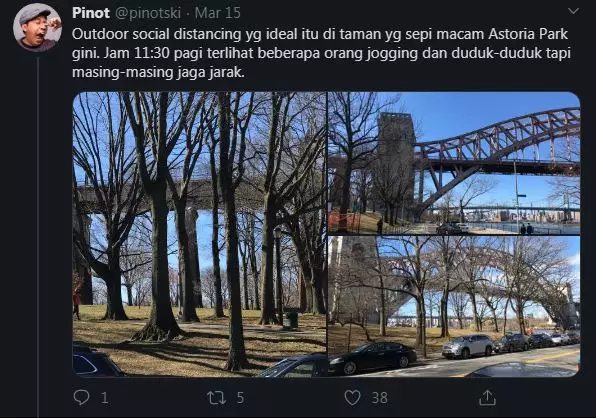 Potret suasana New York Twitter/@pinotski