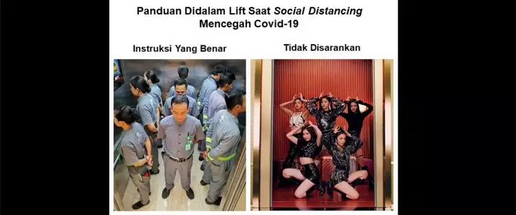 5 Meme panduan penggunaan lift saat social distancing, nyeleneh