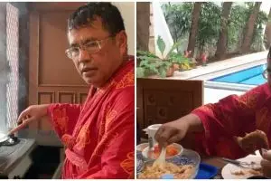 5 Potret aktivitas Hotman Paris isolasi di rumah, masak sendiri