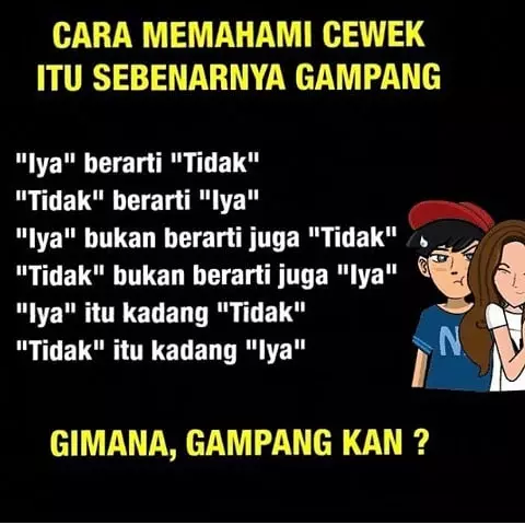 meme lucu cara menghadapi cewek © 2020 instagram.com