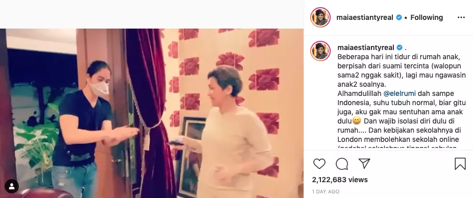 Aktivitas penyanyi saat isolasi diri di rumah Instagram Aktivitas penyanyi saat isolasi diri di rumah Instagram