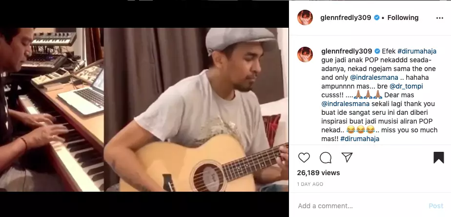 Aktivitas penyanyi saat isolasi diri di rumah Instagram Aktivitas penyanyi saat isolasi diri di rumah Instagram