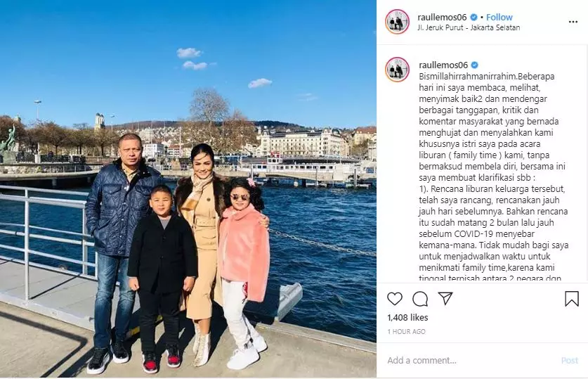 klarifikasi Raul Lemos Instagram