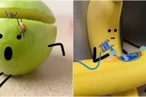 10 Foto imajinasi buah-buahan berperilaku bak manusia bikin takjub