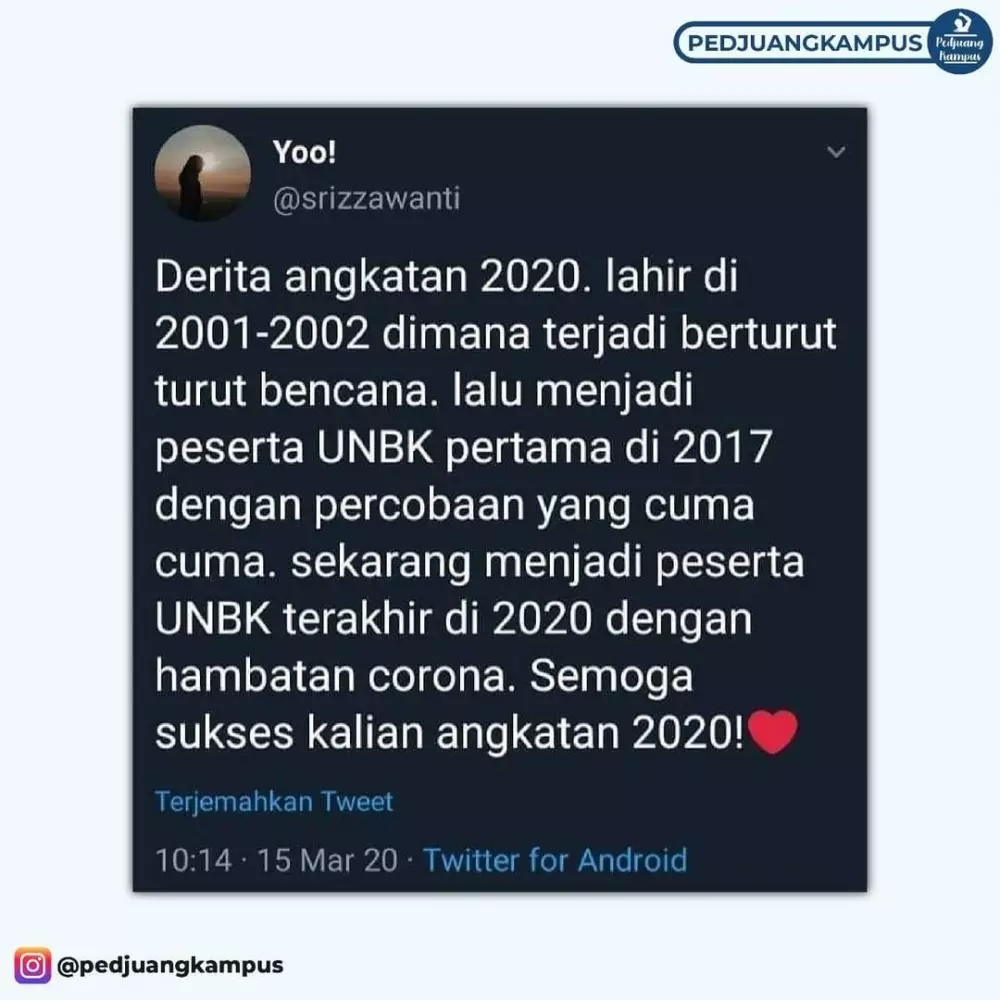 10 curhatan angkatan 2020 Instagram