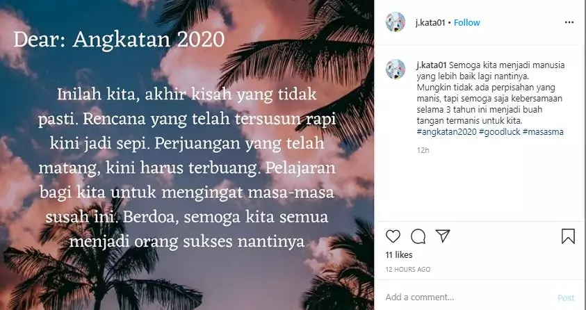 10 curhatan angkatan 2020 Instagram