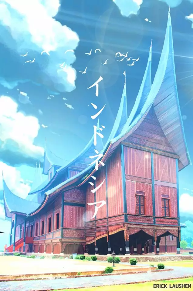 Potret ikon kota di Indonesia mirip animasi Jepang Facebook/eriklaushen