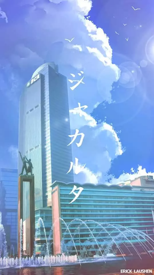 Potret ikon kota di Indonesia mirip animasi Jepang Facebook/eriklaushen