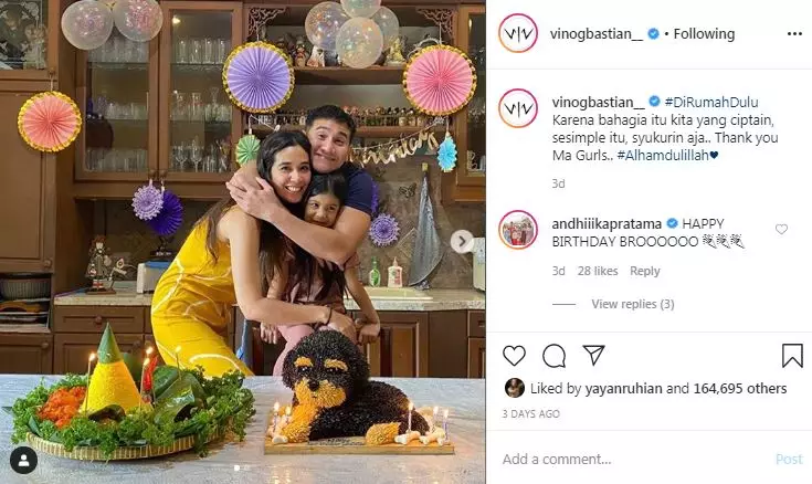 seleb ulang tahun di rumah © 2020 Instagram/@ananghijau ; Instagram/@vinogbastian__