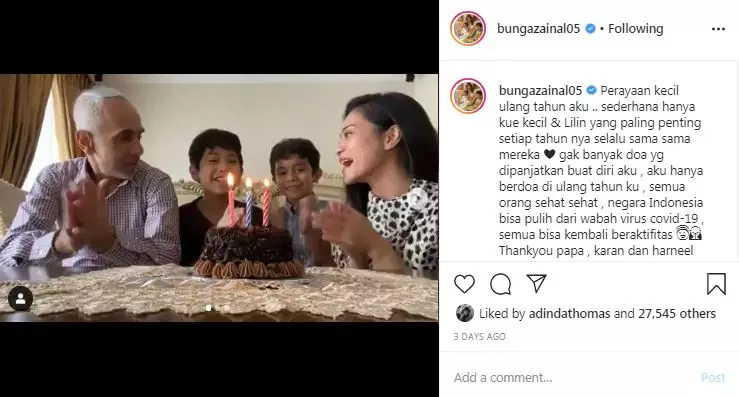 seleb ulang tahun di rumah © 2020 Instagram/@ananghijau ; Instagram/@vinogbastian__