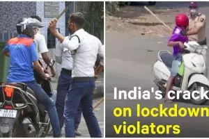9 Video aksi tegas polisi India ingatkan pelanggar lockdown