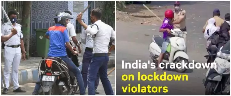 9 Video aksi tegas polisi India ingatkan pelanggar lockdown