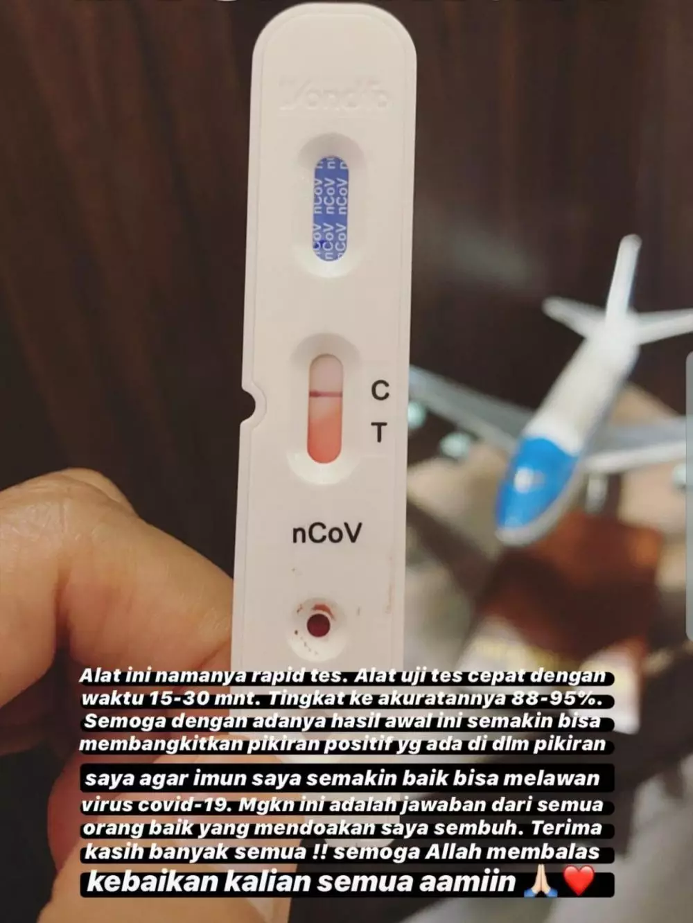 Detri Warmanto sembuh  © 2020 Instagram/@detriwarmanto