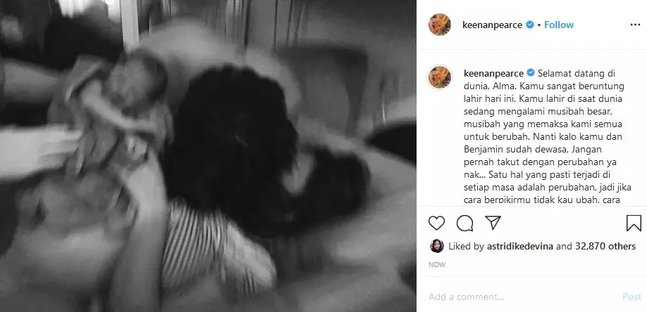 anak kedua Keenan Pearce © 2020 Instagram/@keenanpearce anak kedua Keenan Pearce © 2020 Instagram/@keenanpearce