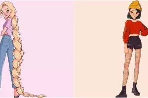 9 Ilustrasi Princess Disney dibuat modis, jadi kekinian