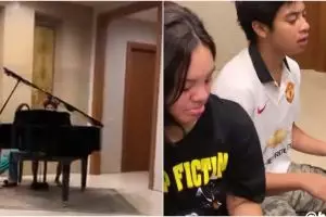 5 Potret Bastian Steel di rumah Shafa Harris, main piano hingga masak