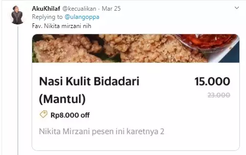Deskripsi makanan unik  Twitter 