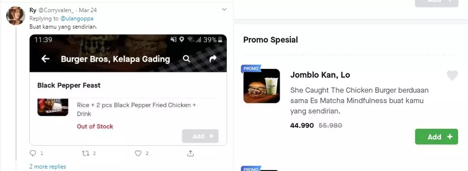 Deskripsi makanan unik  Twitter 