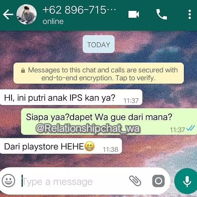 chat lucu ngajak kenalan zaman now © 2020 instagram.com