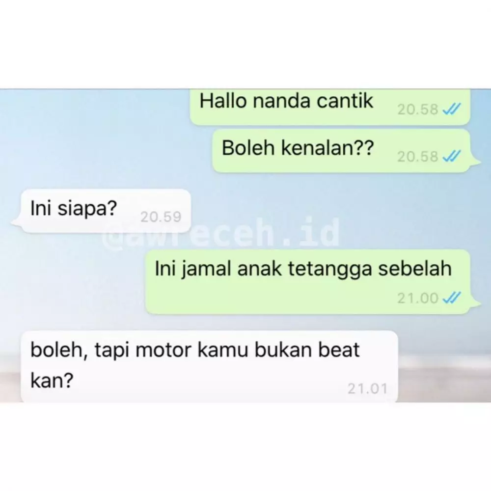 chat lucu ngajak kenalan zaman now © 2020 instagram.com