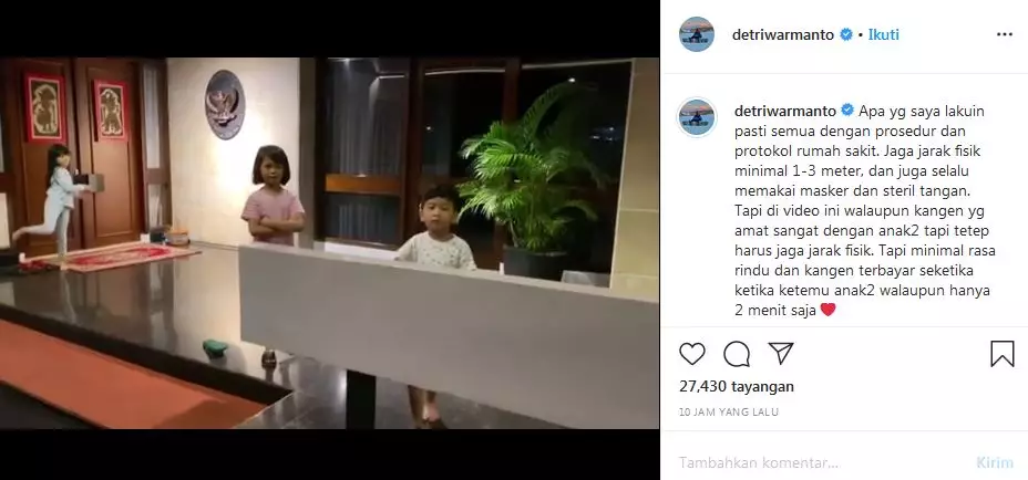 Momen Detri Warmanto ketemu anak  Instagram