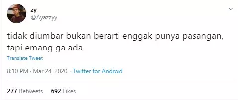 Cuitan jomblo  Twitter