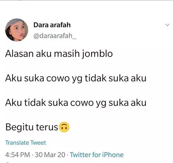 Cuitan jomblo  Twitter