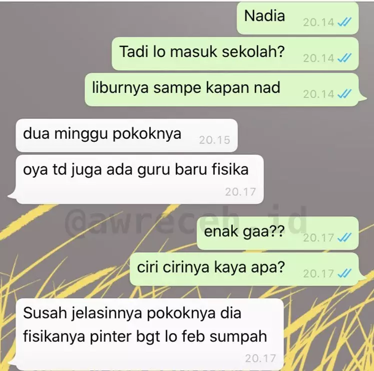 chat WA lucu niatnya modus © 2020 instagram.com