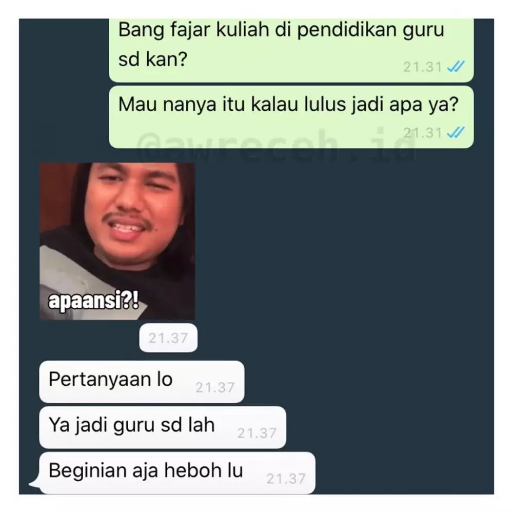 chat WA lucu niatnya modus © 2020 instagram.com