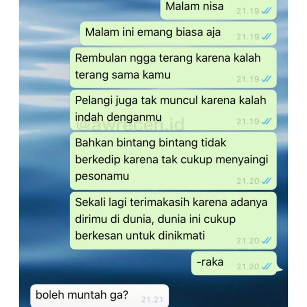 chat WA lucu niatnya modus © 2020 instagram.com