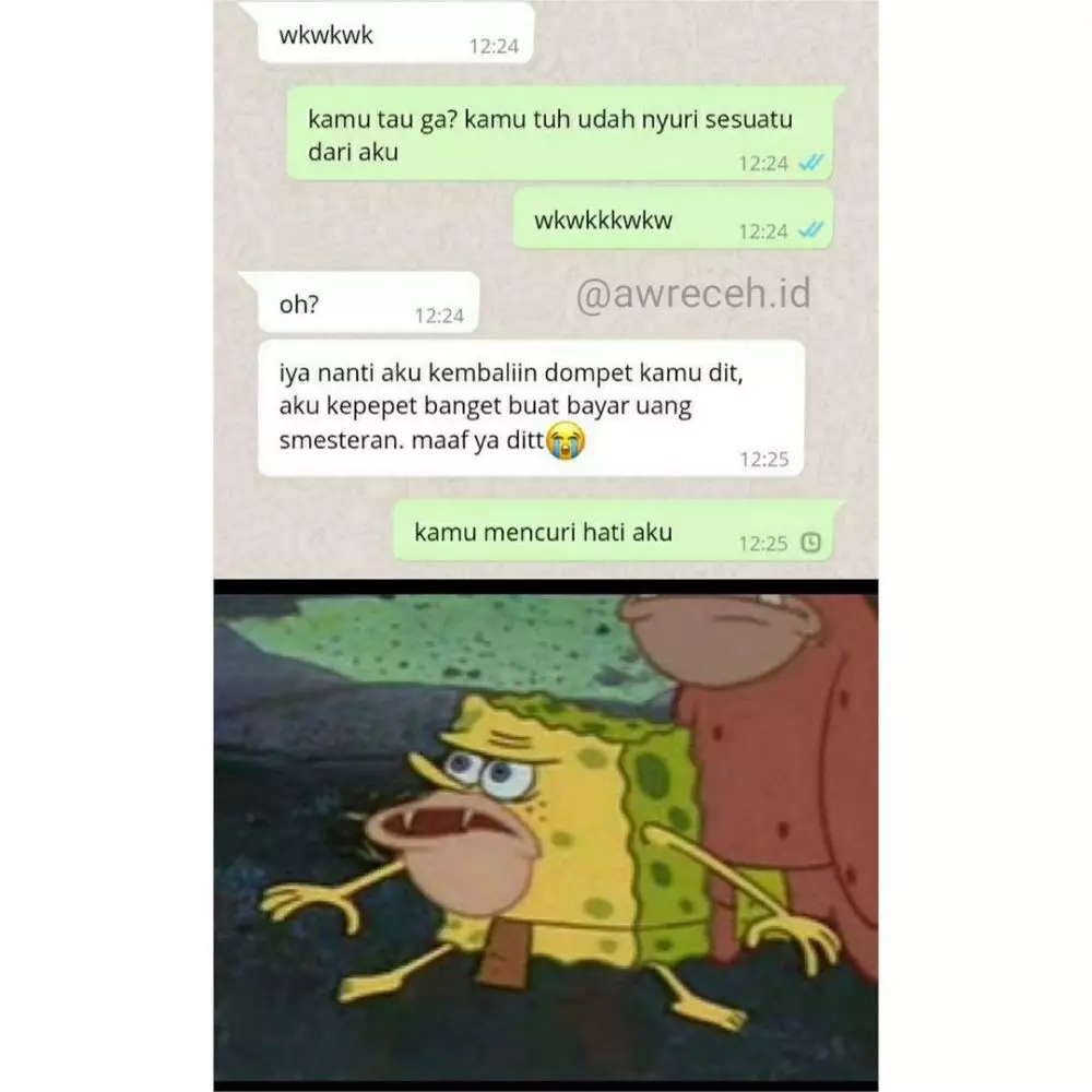 chat WA lucu niatnya modus © 2020 instagram.com