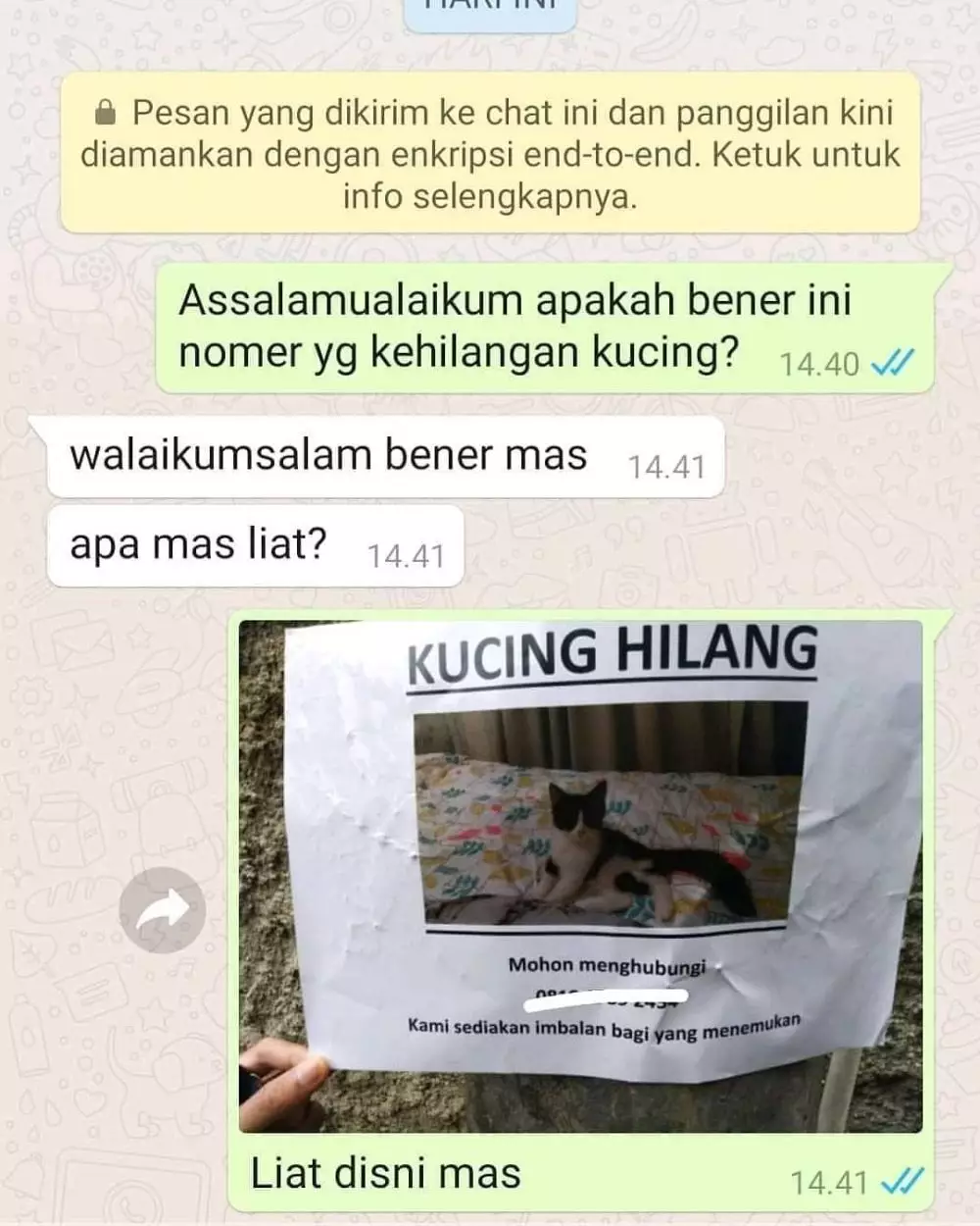 chat WA lucu niatnya modus © 2020 instagram.com