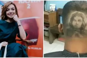 Wajahnya digambar di kepala seorang pria, ini reaksi Najwa Shihab
