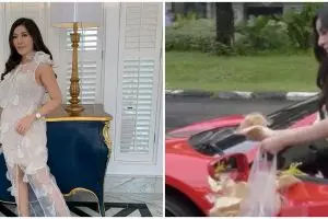 Ini sosok wanita cantik yang viral bagi makanan pakai Ferrari