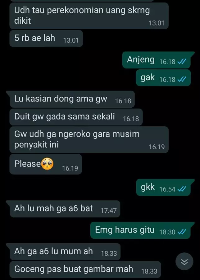 Chat desain 'minta harga teman' 1cak.com