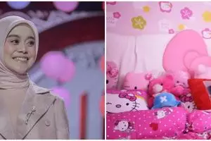 7 Penampakan kamar tidur Lesty Kejora, bernuansa serba pink