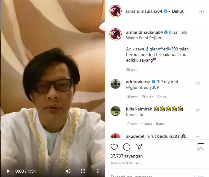 Seleb ungkap duka atas kepergian Glenn Instagram