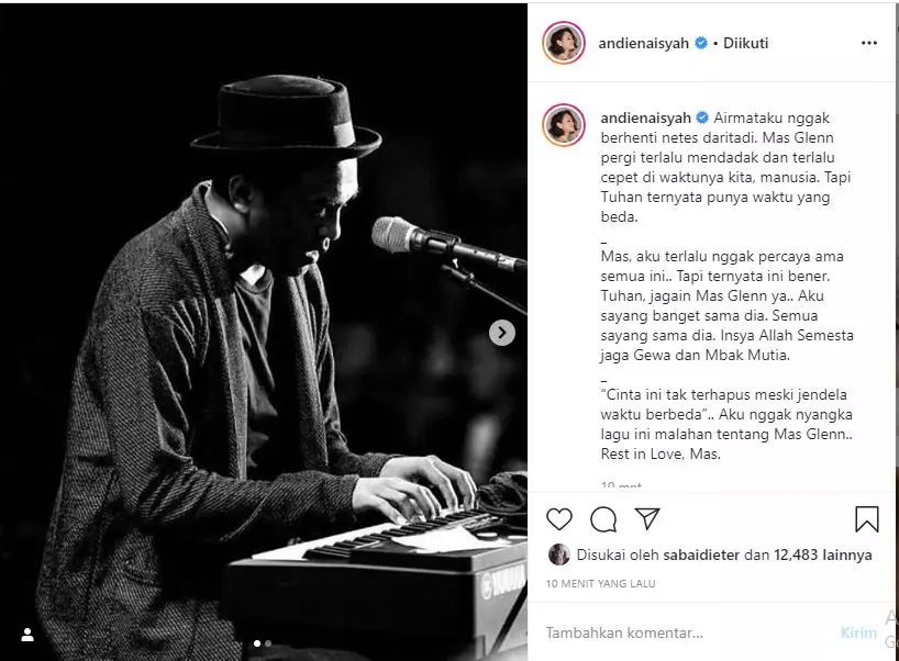 Seleb ungkap duka atas kepergian Glenn Instagram