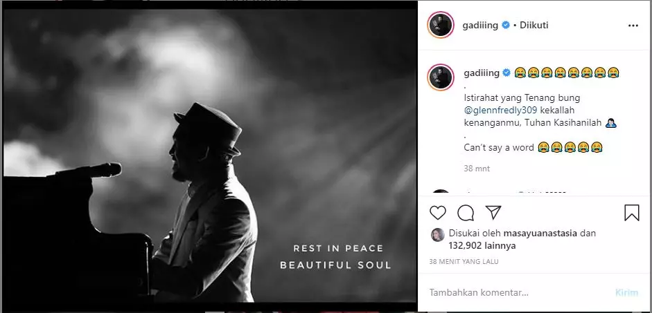 Seleb ungkap duka atas kepergian Glenn Instagram