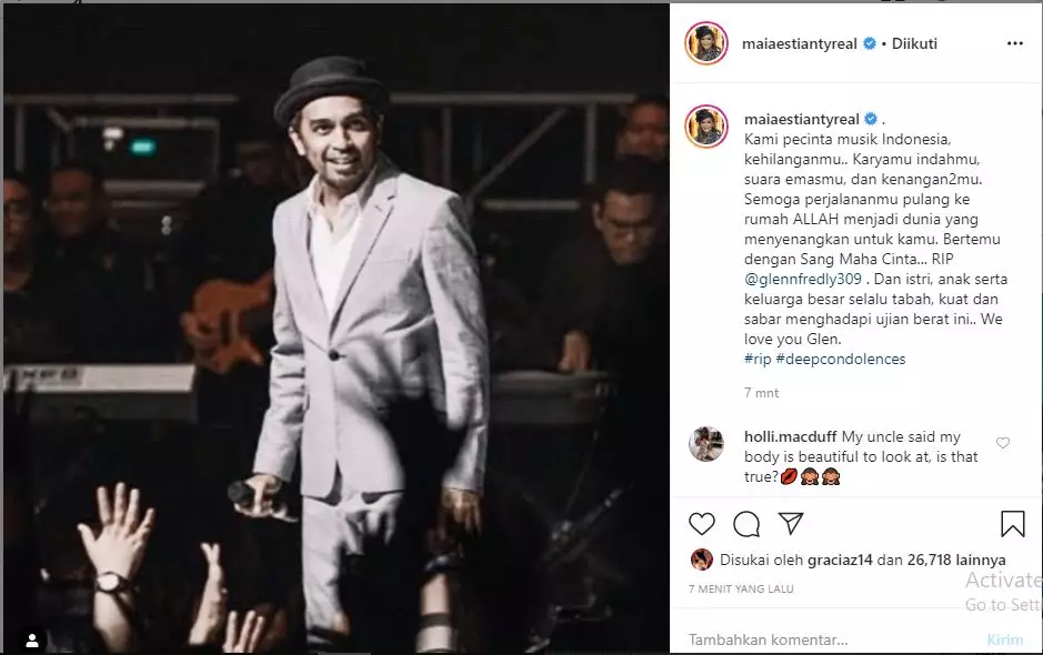 Seleb ungkap duka atas kepergian Glenn Instagram