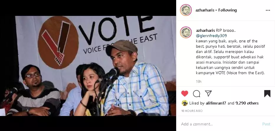 Aktivis ini berbela sungkawa kepergian Glenn Berbagai sumber