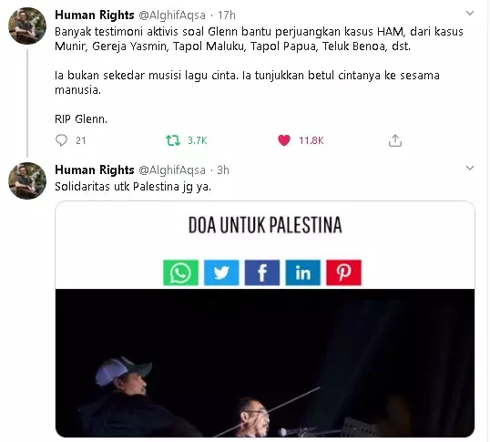Aktivis ini berbela sungkawa kepergian Glenn Berbagai sumber