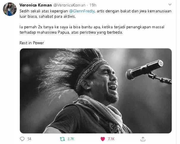 Aktivis ini berbela sungkawa kepergian Glenn Berbagai sumber