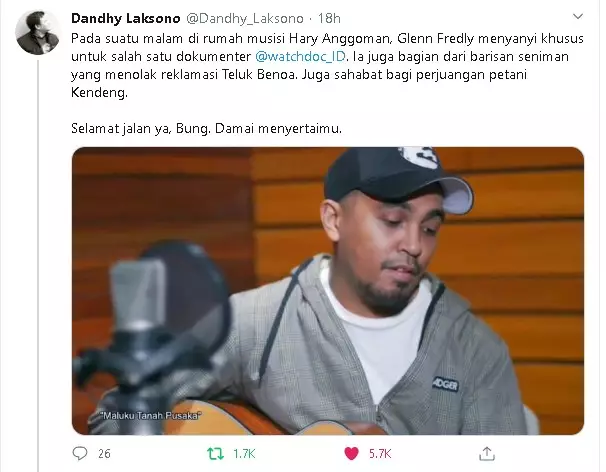 Aktivis ini berbela sungkawa kepergian Glenn Berbagai sumber
