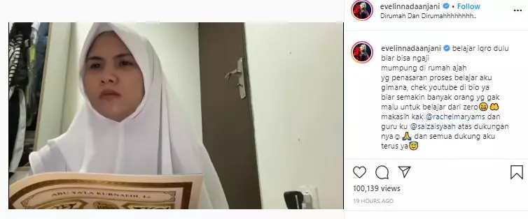 Evelyn mengaji  © 2020 brilio.net