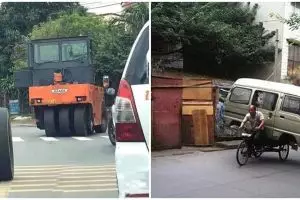 10 Potret lucu kejadian langka di jalan raya ini bikin geleng kepala